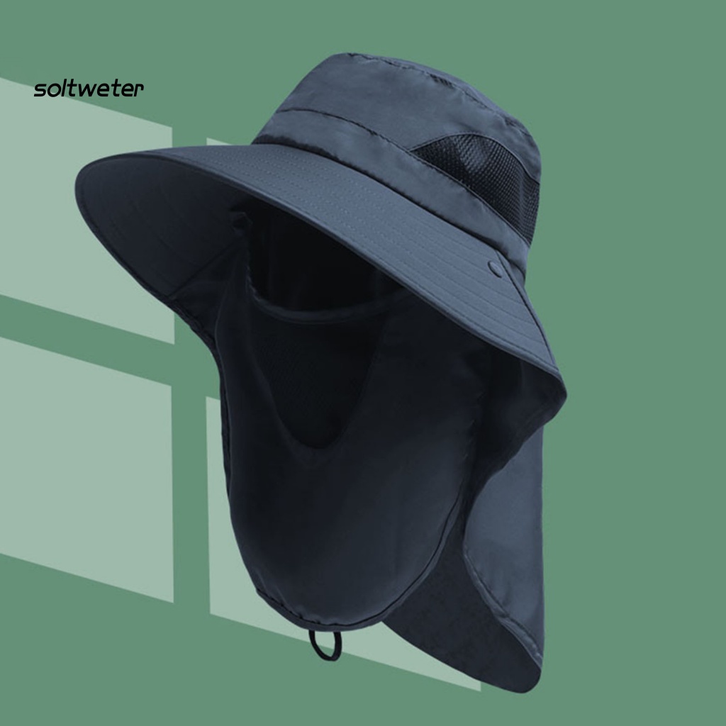 Mũ Tai Bèo Có Dây Cố Định Bảo Vệ Toàn Diện Chống Gió Chống Trượt Thoáng Khí Khi Đi Câu Cá / Cắm Trại