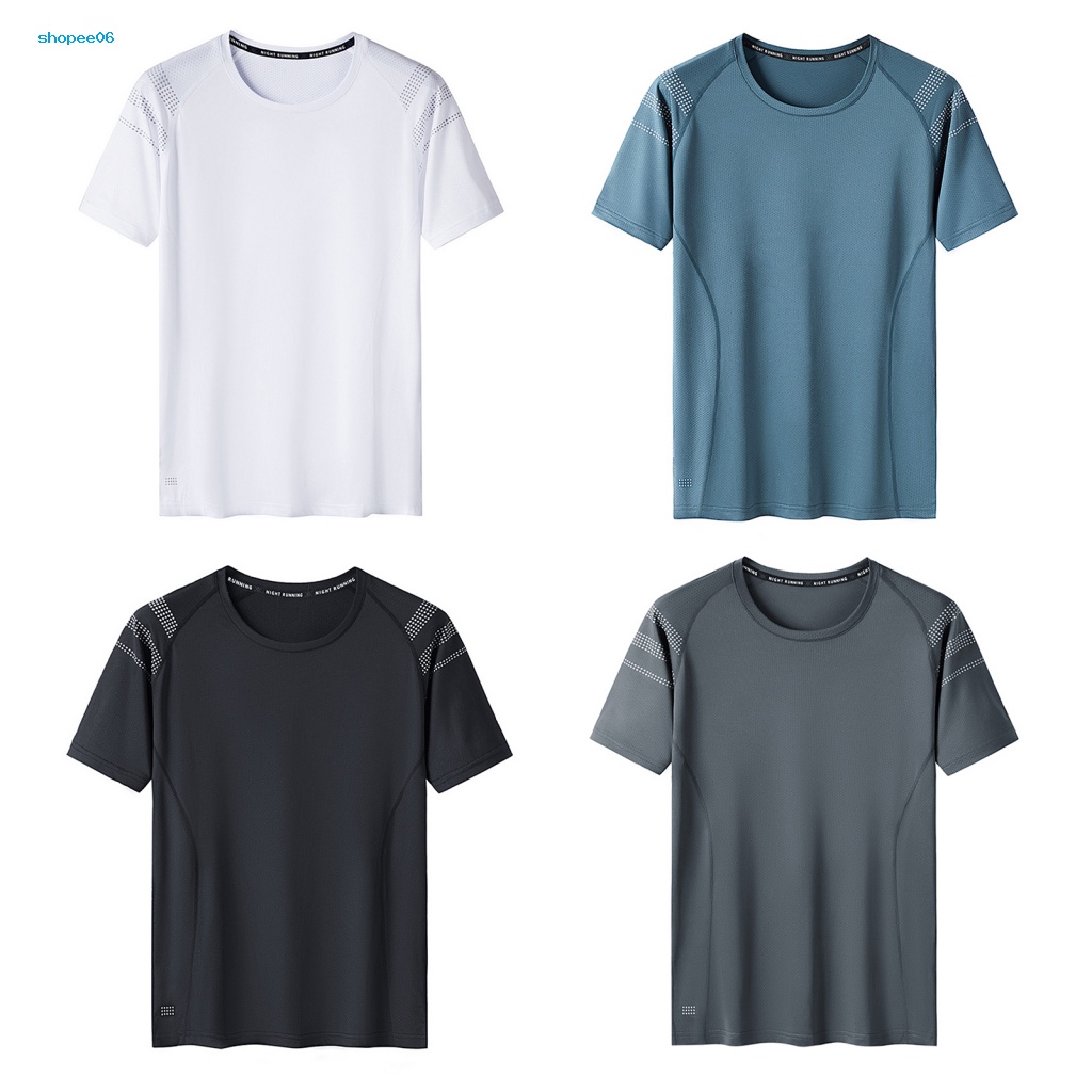 Áo Thun Tay Ngắn Cổ Tròn Màu Sắc Trơn Thoáng Khí Thời Trang Mùa Hè Cho Nam