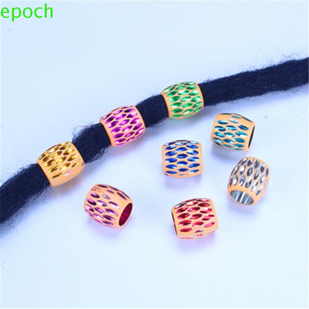 EPOCH Bộ 30 Hạt Xỏ Lỗ Bằng Nhựa Nhiều Màu Sắc Dùng Tết Tóc Phong Cách Cổ Điển