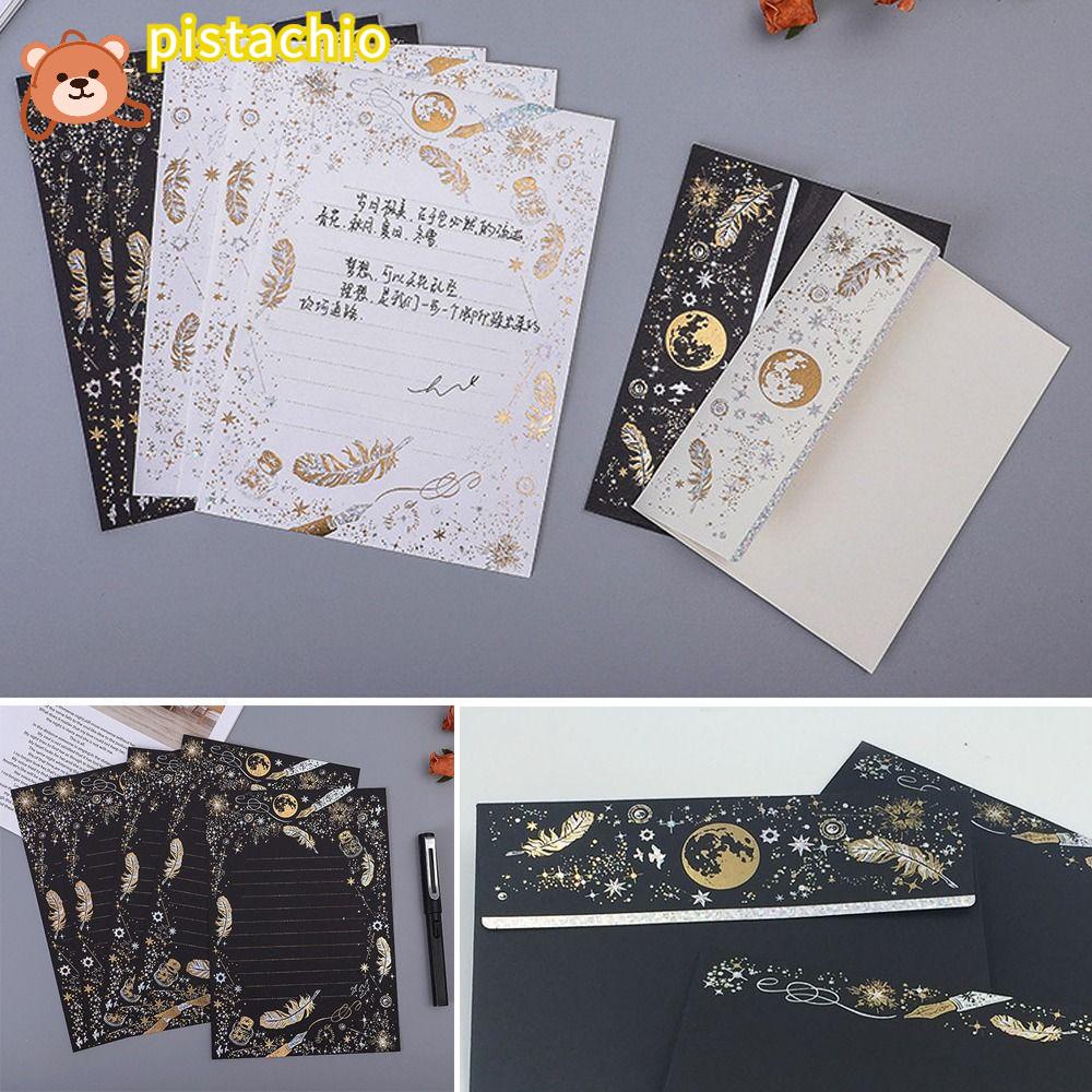 PISTA Set 10 / 16 Phong Bì In Chữ Phong Cách Vintage