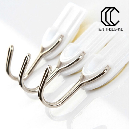 ✧Set 6 Móc Treo Đồ Dán Tường Bằng Nhựa Và Thép Không Gỉ