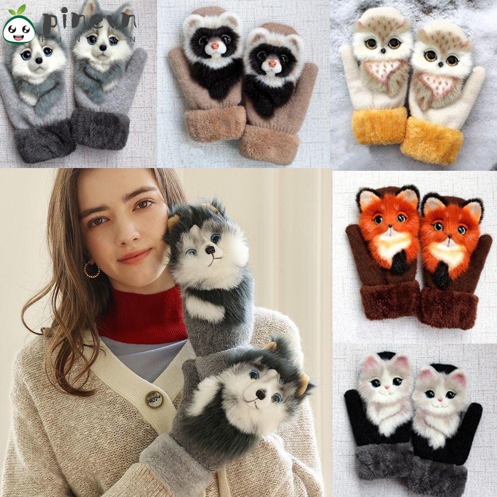 PINEVN Găng Tay Giữ Ấm Mùa Đông Hình Động Vật Ngộ Nghĩnh