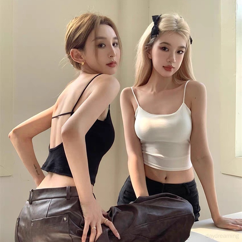 Áo Croptop Sát Nách Hở Lưng Màu Sắc Thời Trang Mùa Hè Cho Nữ