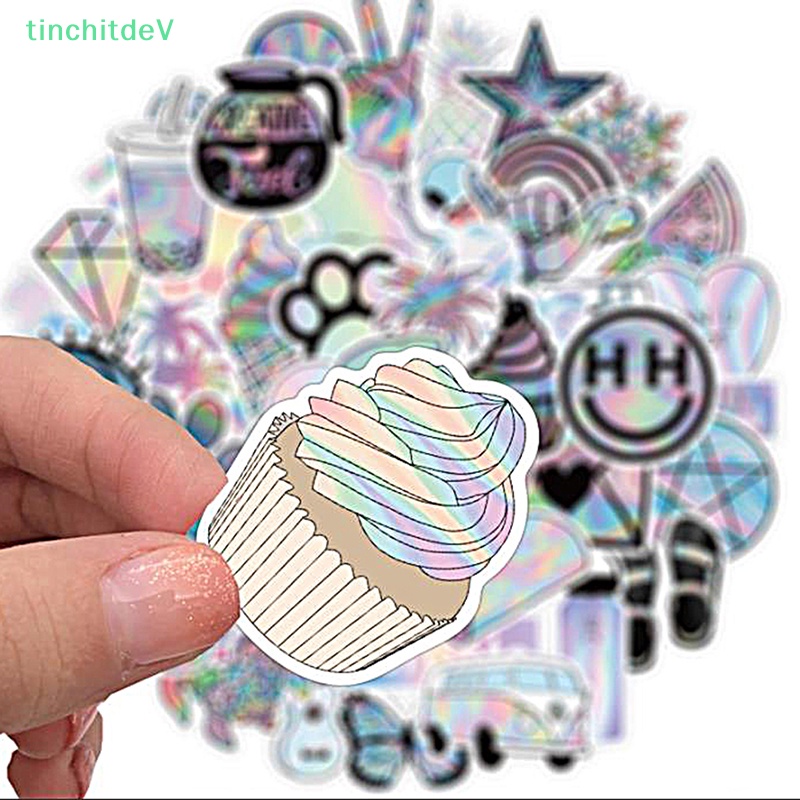 Bộ 50 Miếng Dán Trang Trí Vali Đàn Guitar / Mũ Bảo Hiểm Họa Tiết Graffiti