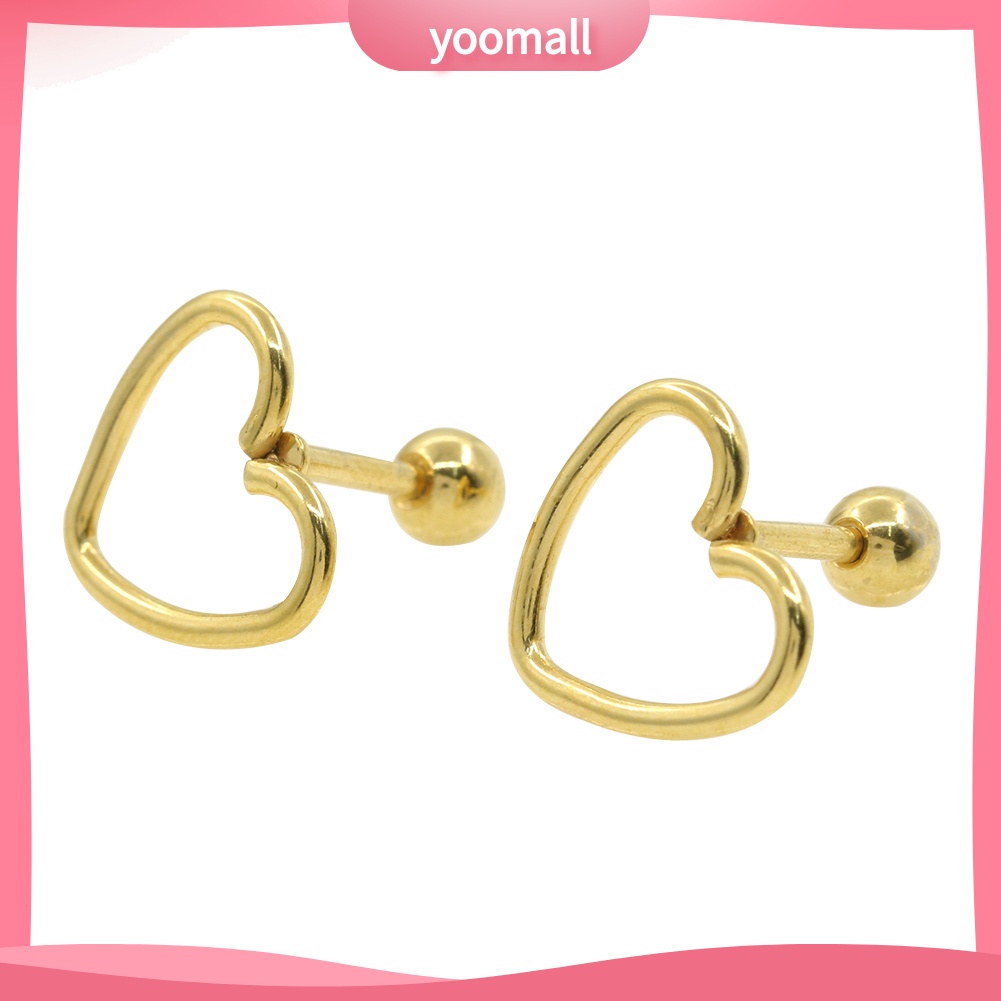 Khuyên Tai Thép Không Gỉ Hình Trái Tim Thời Trang Dành Cho Nữ