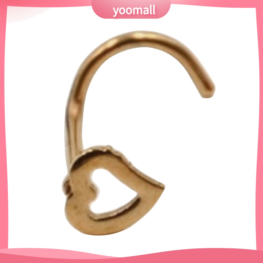 1 Khuyên Mũi Thép Không Gỉ Hình Trái Tim Thời Trang Unisex