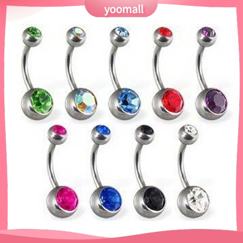 [YM] Set 10 Khuyên Rốn Đính Đá Nhiều Màu Sắc