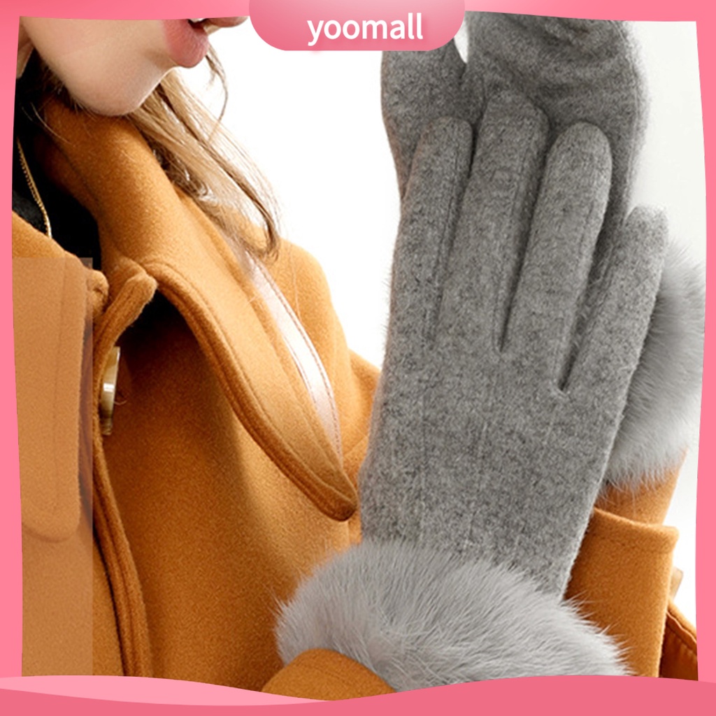 1 Đôi Găng Tay Giữ Ấm Dày Dặn Tiện Dụng Khi Đạp Xe / Trượt Ván Cho Nữ