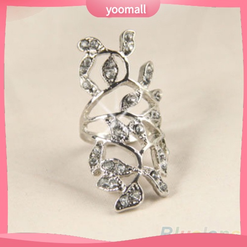 Nhẫn Hình Chiếc Lá Đính Đá Thời Trang Dành Cho Nữ