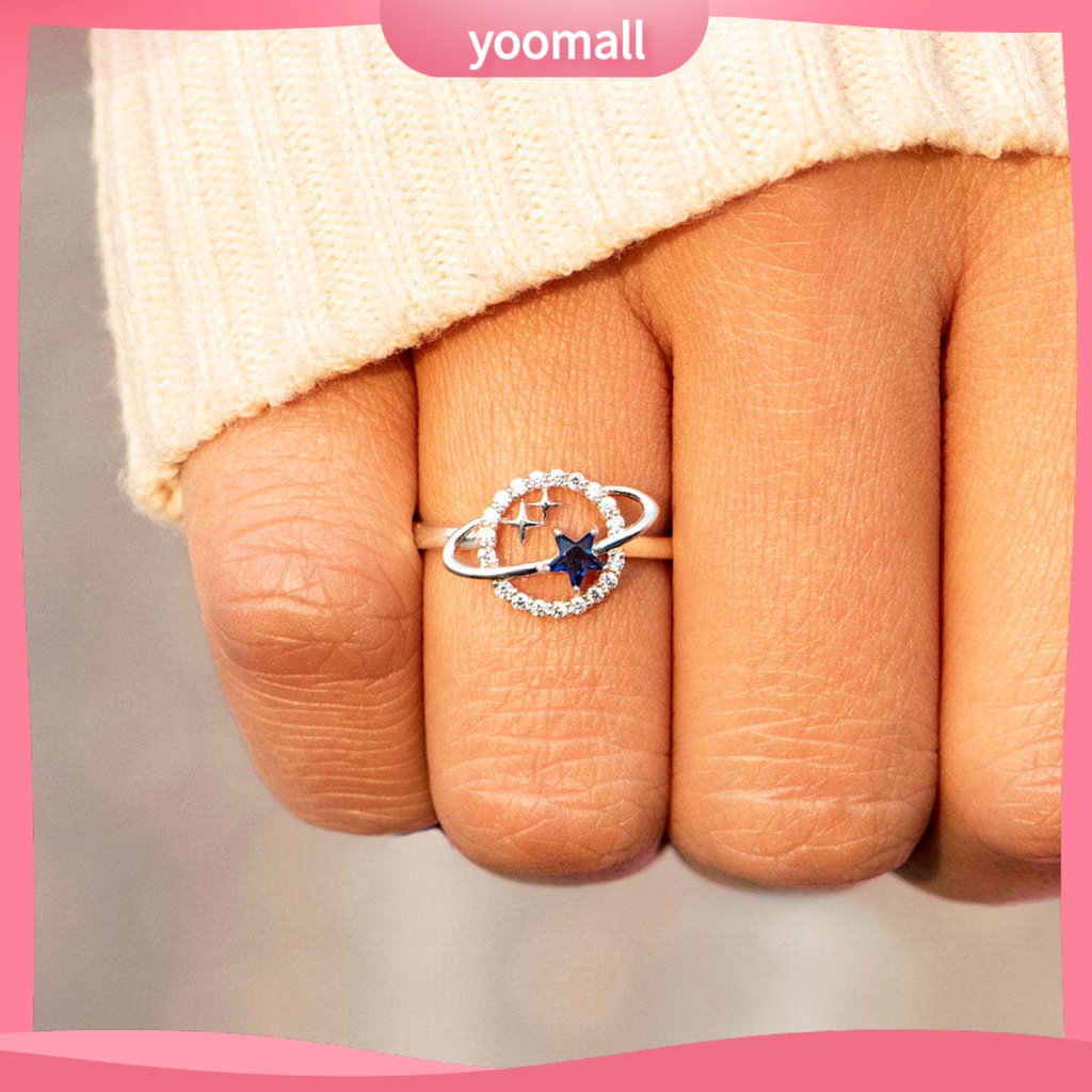 Nhẫn Mạ Điện Họa Tiết Hành Tinh Ngôi Sao Thời Trang Cho Nữ