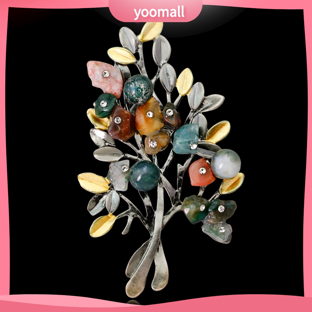 Ghim Cài Áo Hình Chiếc Lá Đính Đá Nhiều Màu Sắc Thời Trang Cho Nữ