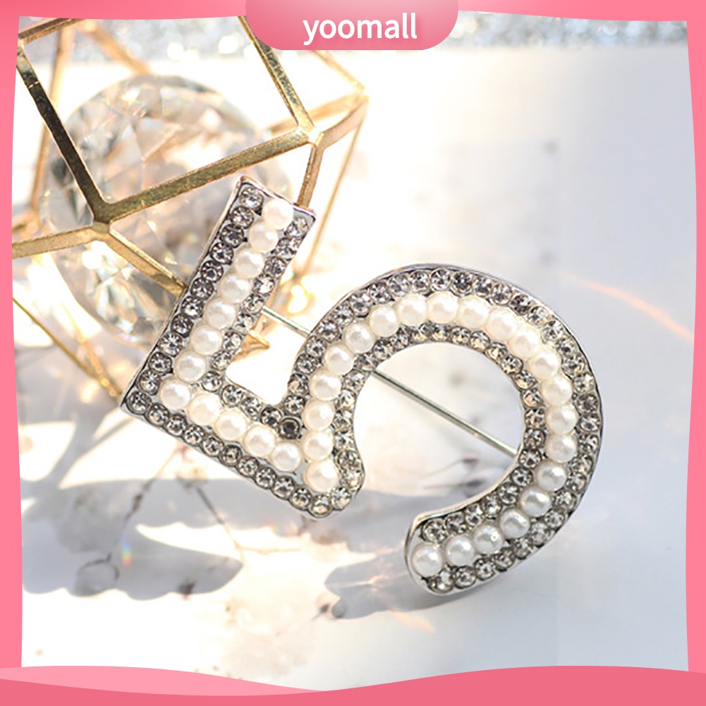 Ghim Cài Áo Đính 5 Viên Ngọc Trai Nhân Tạo Thời Trang Dành Cho Nữ