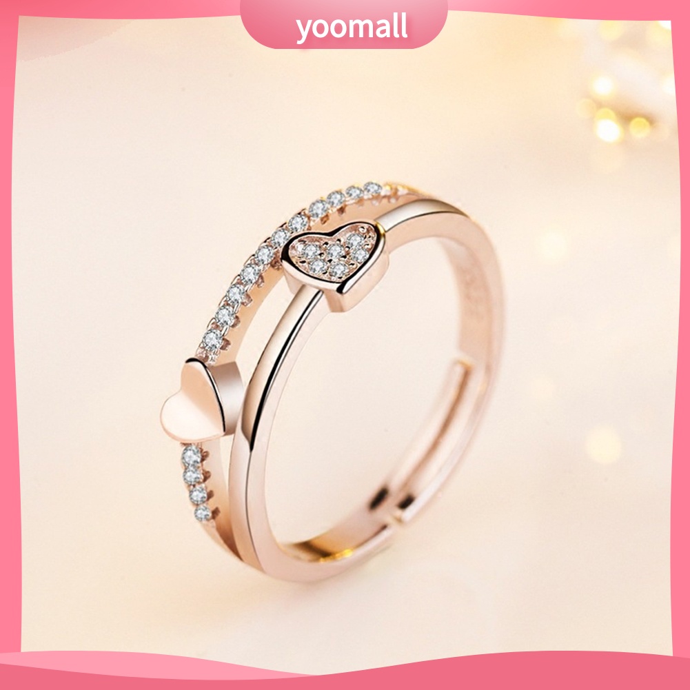 Nhẫn Hình Trái Tim Đính Đá Thời Trang Dành Cho Nữ