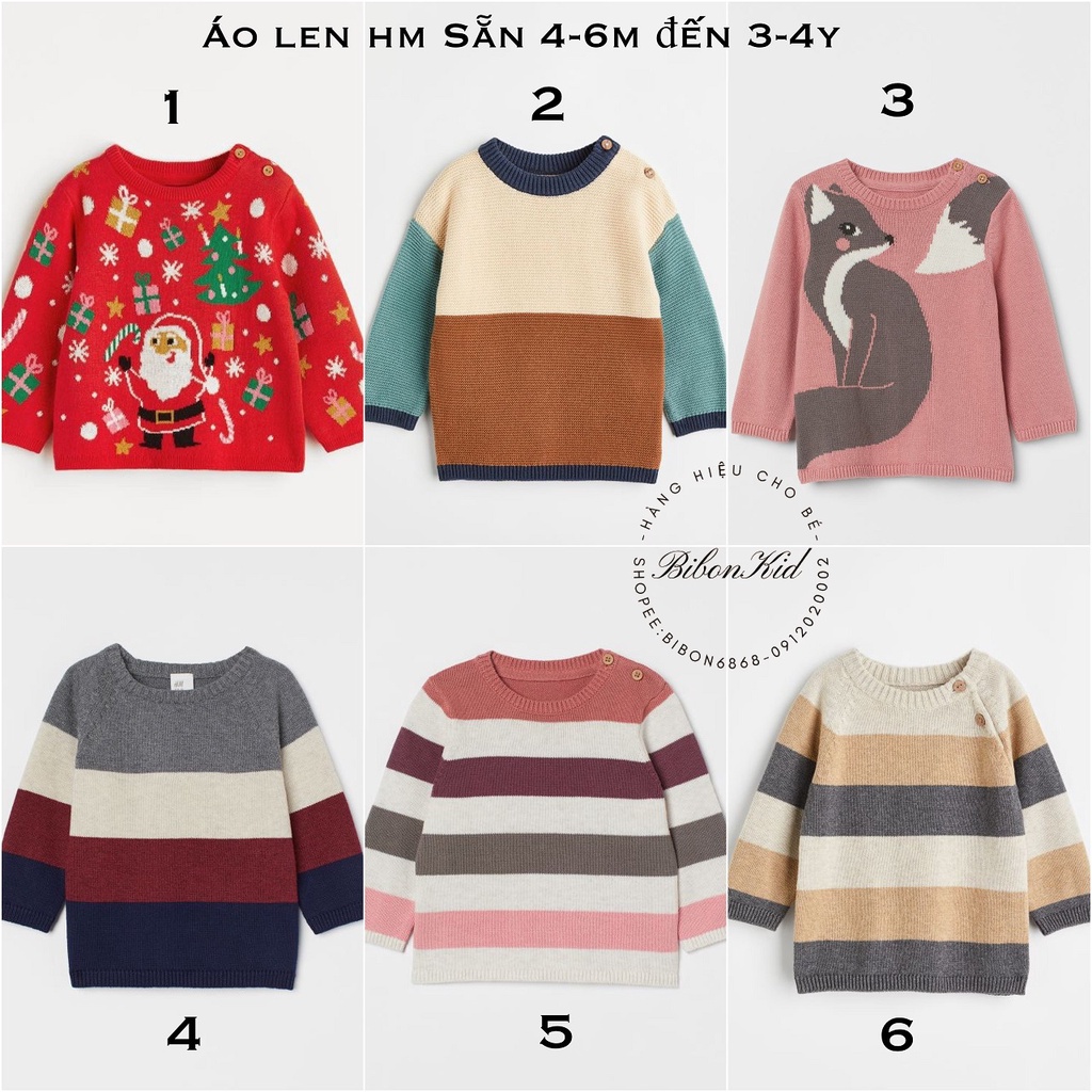 Áo len HM JP/UK/US/ES từ 4-6m đến 3-4y