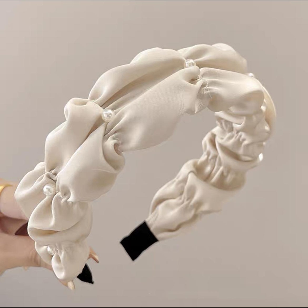 Băng đô cài tóc CHLINS bong bóng xếp ly thanh lịch thời trang cho nữ