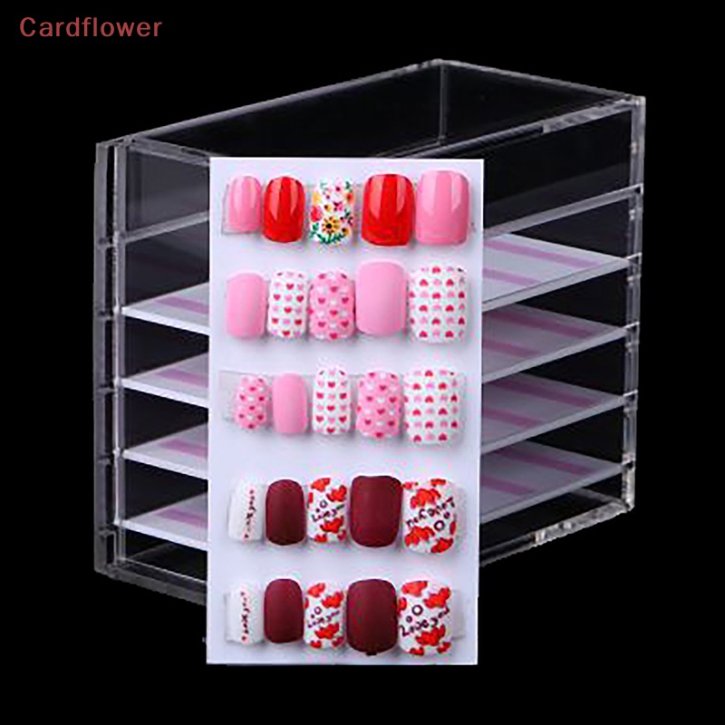 Hộp Acrylic Trong Suốt 5 / 10 Ngăn Trưng Bày Móng Tay Giả Tiện Dụng