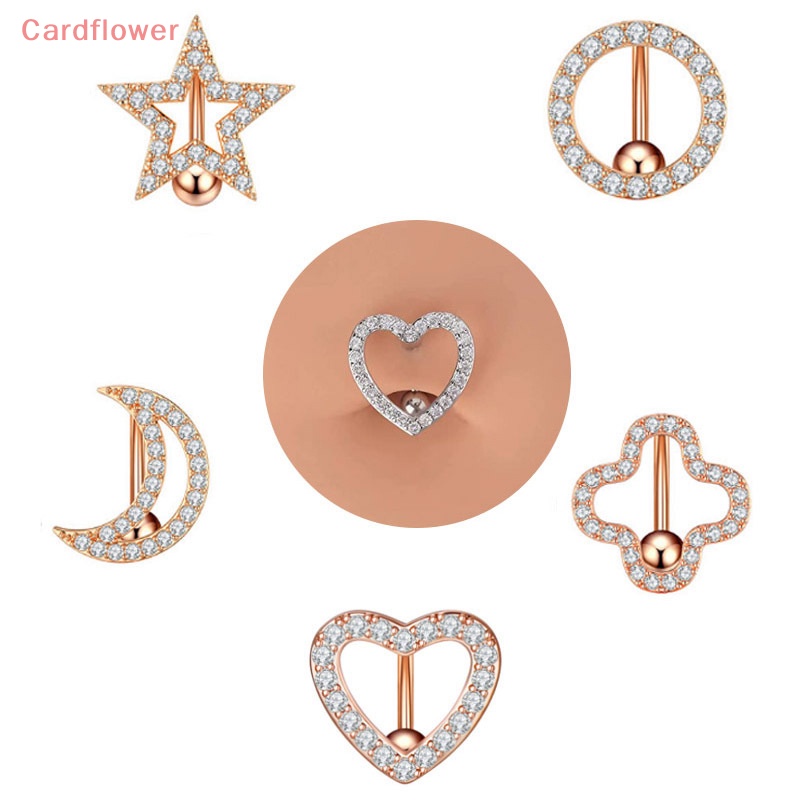 Khuyên Rốn Bằng Thép Không Gỉ Hình Trăng Sao / Trái Tim / Hoa Thời Trang Cho Nữ