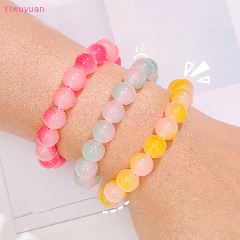 < Yiwuyuan > Vòng Tay Chuỗi Hạt Pha Lê Màu Gradient Nhẹ Nhàng Làm Quà Tặng Cho Nữ