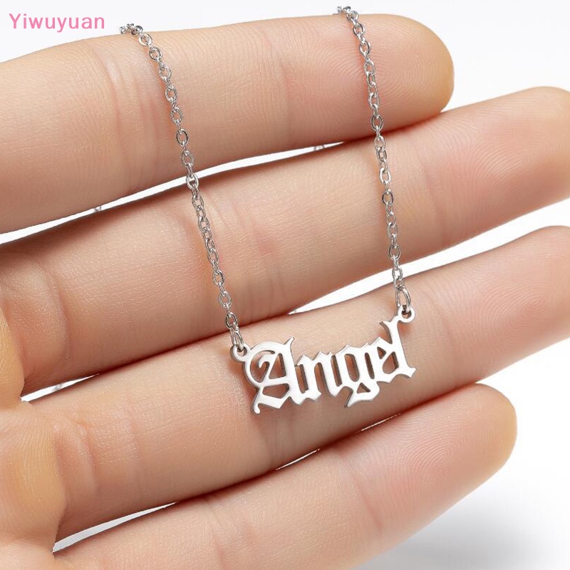 < Yiwuyuan > Vòng cổ Mặt Chữ Babygirl Princess Bằng Thép Không Gỉ Thời Trang Cá Tính Dành Cho Nữ