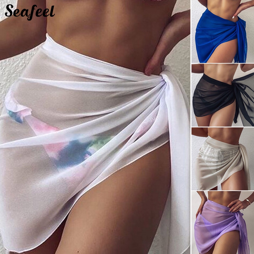 Vỏ Bọc Bikini Màu Trơn Cột Dây Thời Trang Đi Biển