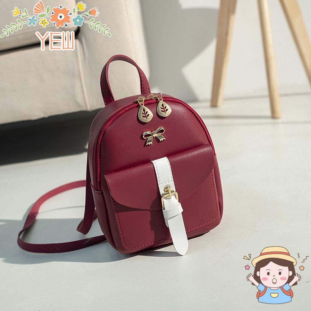 Ba Lô Đeo Vai Mini Thắt Nơ Lá Rỗng Đáng Yêu