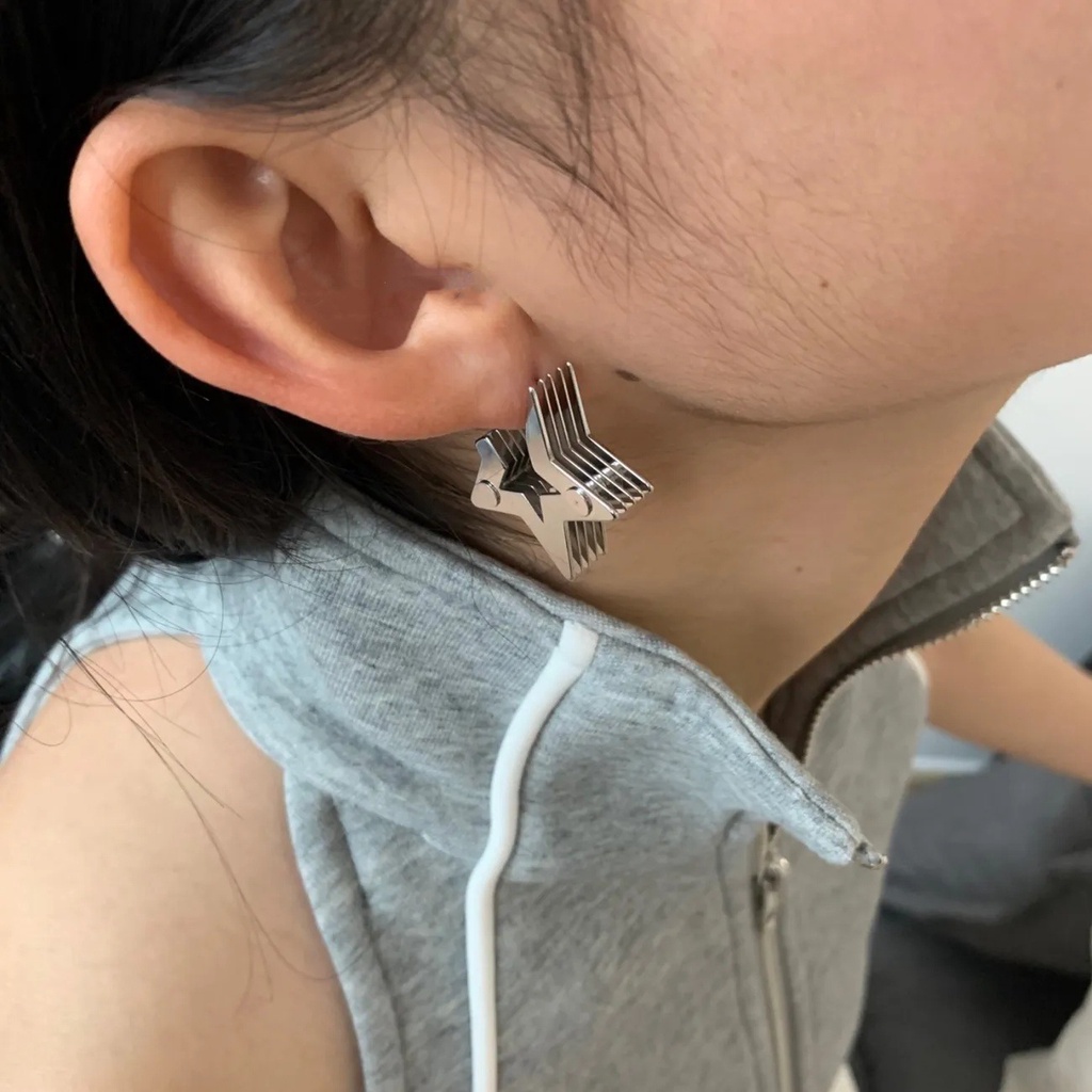 Khuyên Tai Nhiều Lớp Hình Ngôi Sao Phong Cách Công Nghiệp Đơn Giản Cá Tính Dễ Phối Đồ
