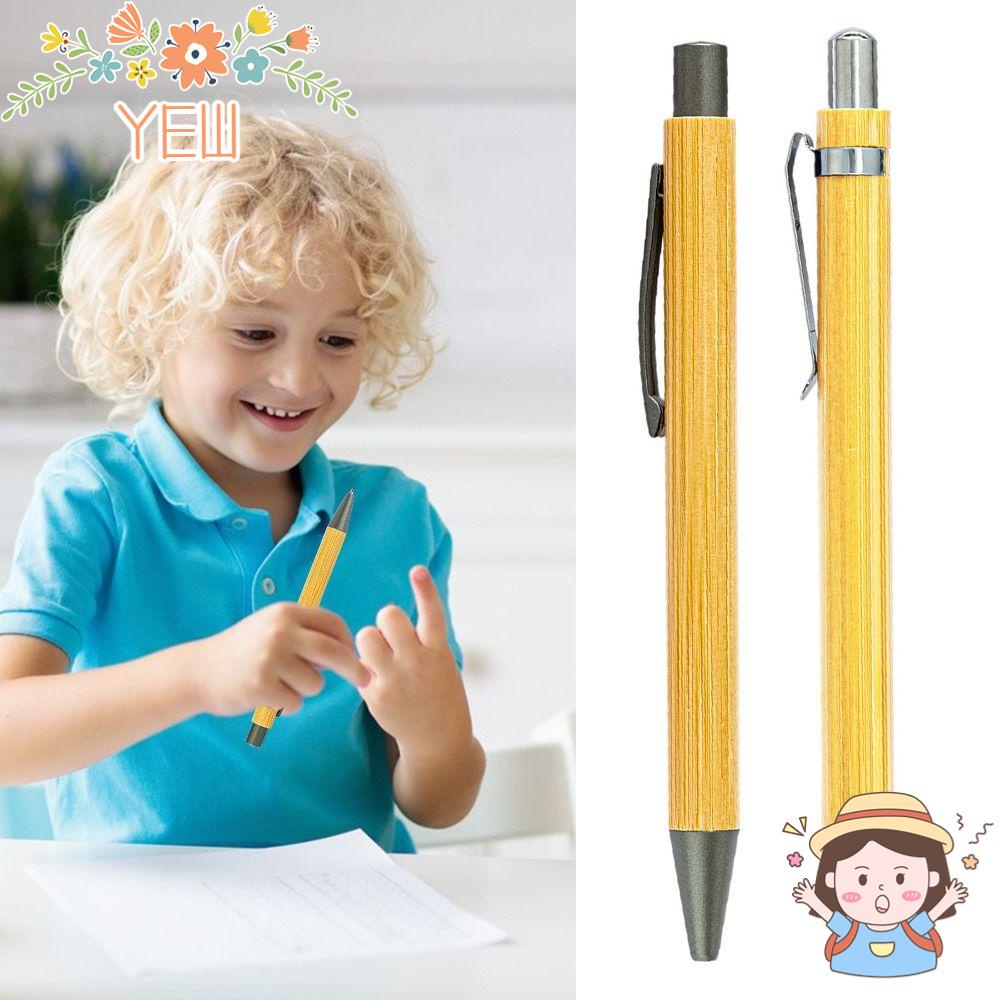 Set 10 Bút Bi Mực Đen Bằng Tre Sáng Tạo Cho Học Sinh / Văn Phòng