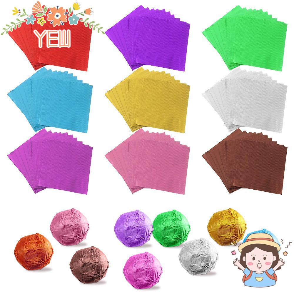 Set 100 Lá Nhôm Màu Sắc Mạ Vàng Dùng Trang Trí Bánh Kẹo Tiện Dụng