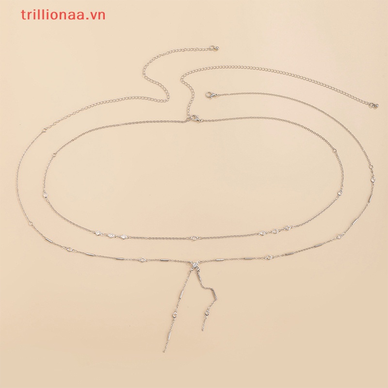 Dây Xích Đeo Hông Đính Hạt Phong Cách Vintage Thời Trang Mùa Hè Cho Nữ Y2K