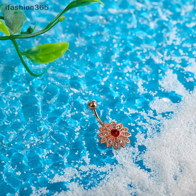 Khuyên Rốn Hình Hoa Đính Đá Pha Lê Thời Trang Cho Nữ ifashion365