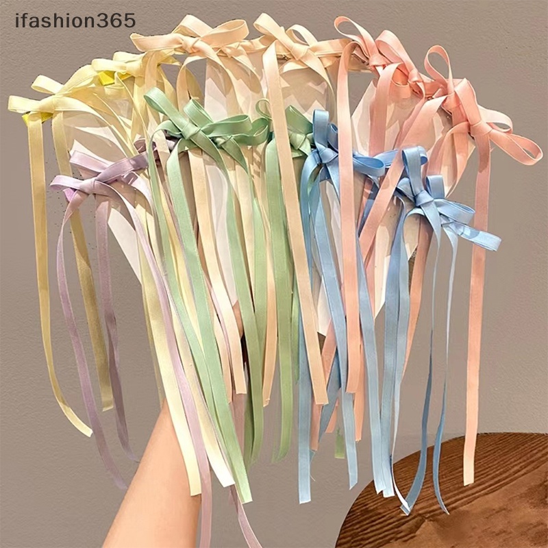 Set 2 Kẹp Tóc Nơ Dài Thời Trang Cho Nữ ifashion365