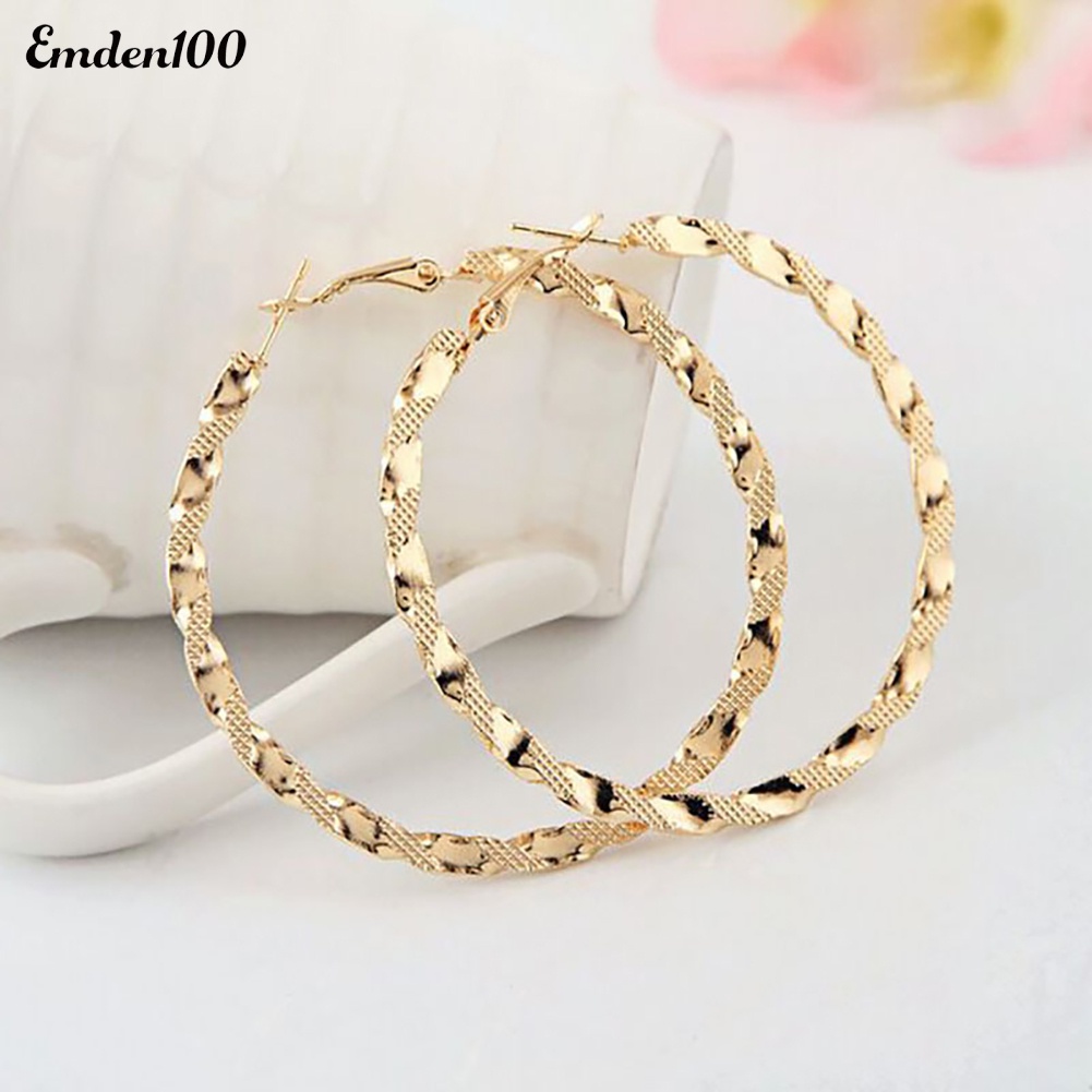 Đôi Khuyên Tai Vòng Tròn Xoắn Thời Trang Cho Nữ