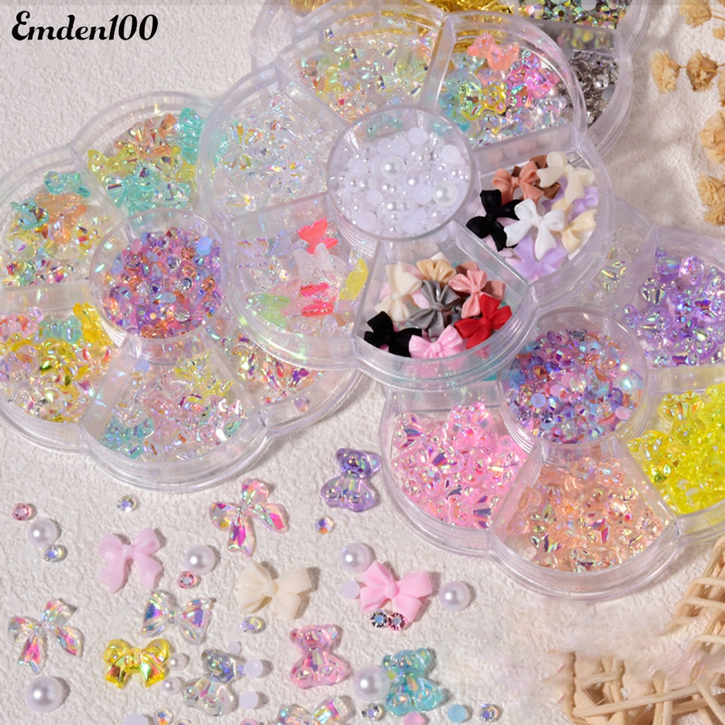 1 Hộp Phụ Kiện Đính Trang Trí Móng Tay 3D Dễ Thương