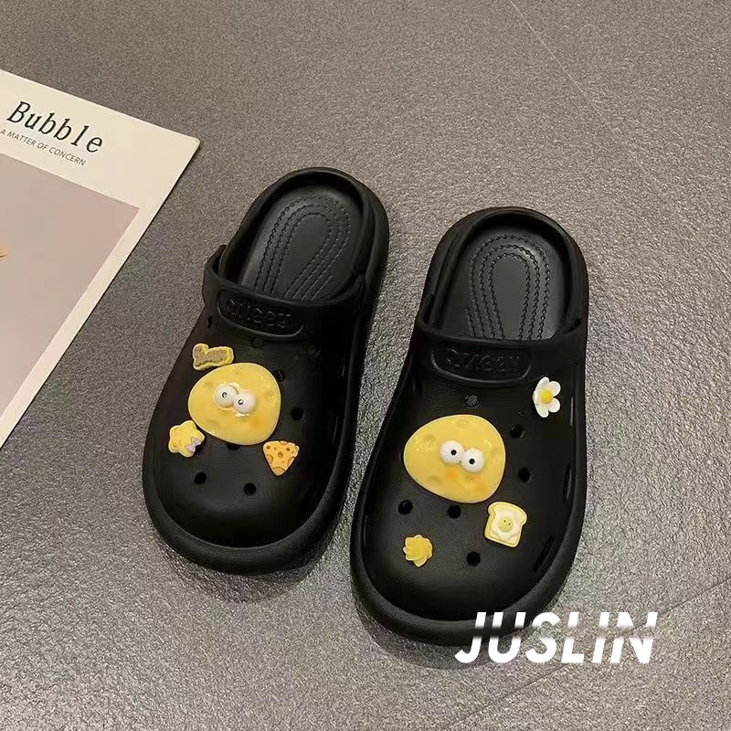 JUSLIN dép nữ dép cross dép bánh mì nữ dép bánh mì nữ 2023 NEW 071708