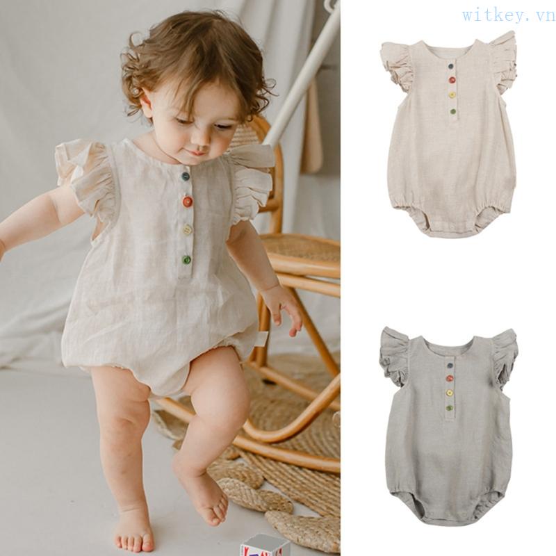 Bộ Áo Liền Quần Bằng Cotton Thời Trang Mùa Hè Cho Bé Gái