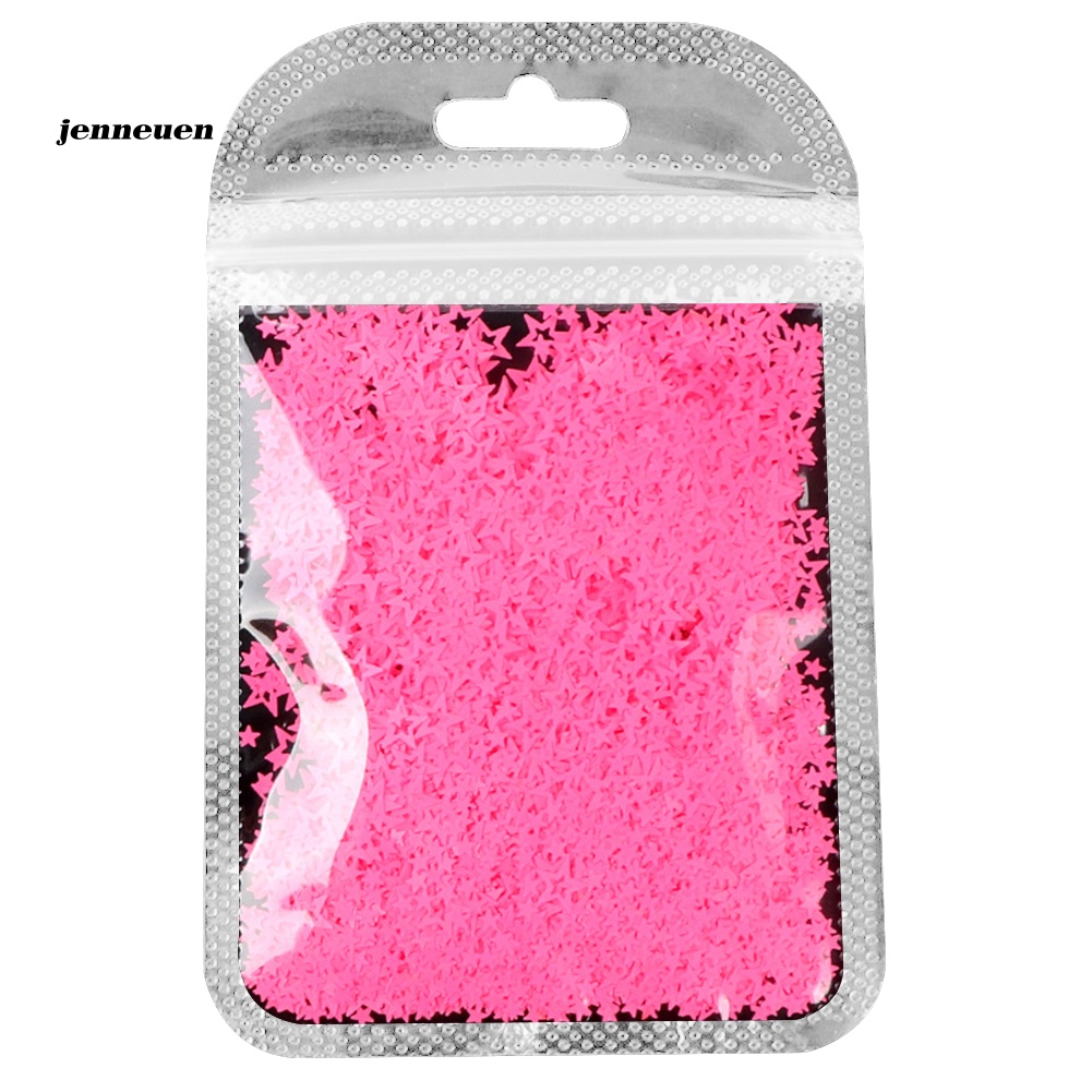 Phụ Kiện Trang Trí Móng Tay Hình Ngôi Sao Năm Cánh Màu Sắc Huỳnh Quang