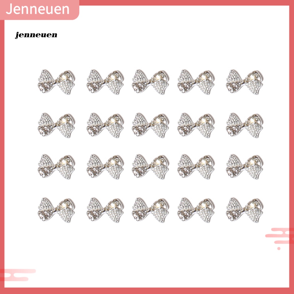 Bộ 20 Phụ Kiện Trang Trí Móng Tay Hình Nơ 3D Bằng Hợp Kim Lấp Lánh