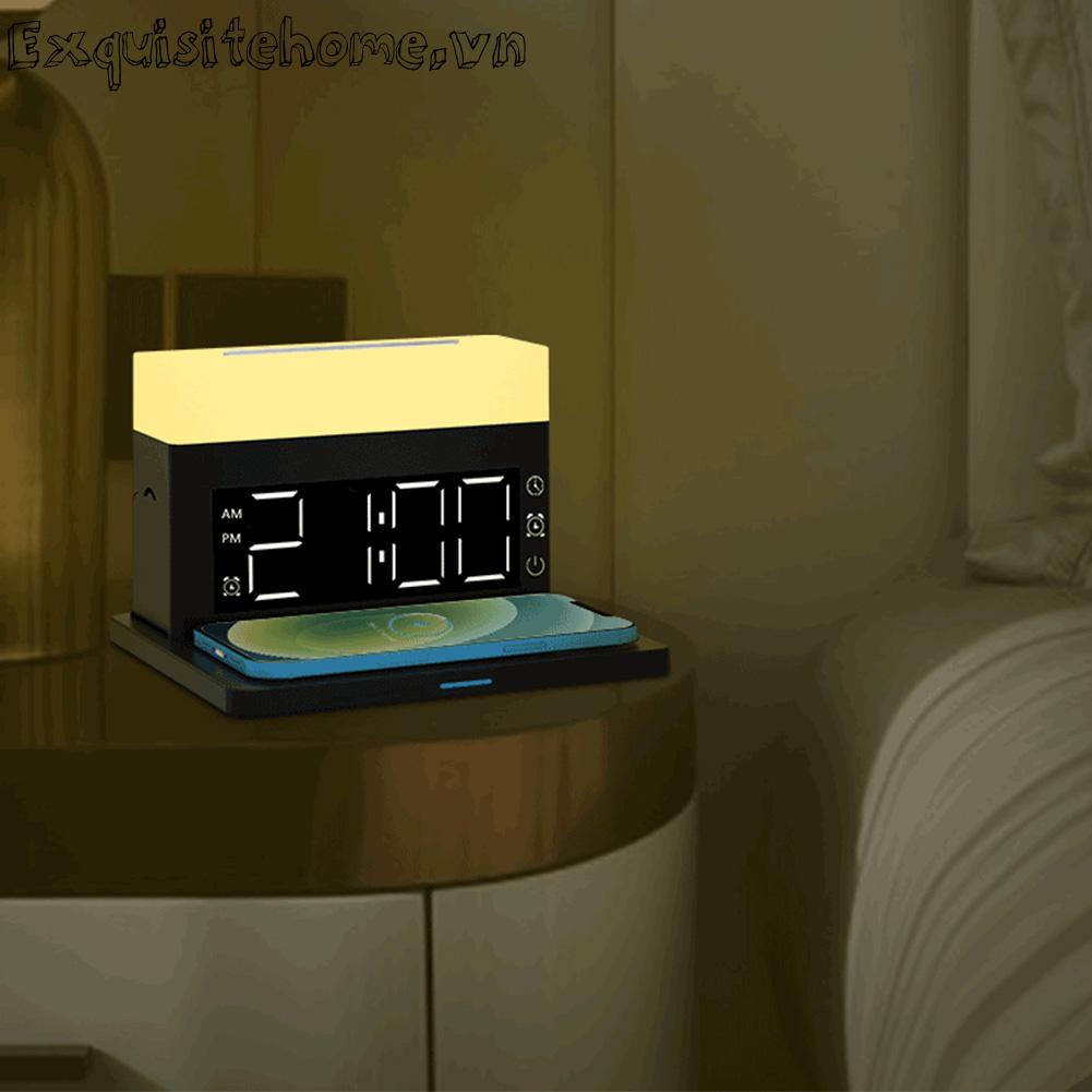 Đế Sạc Nhanh Không Dây Kiêm Đồng Hồ Báo Thức 15W 700mAh Cho IWatch Airpods