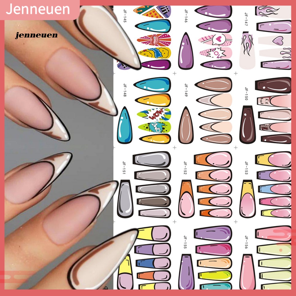 Jen Miếng Dán Móng Tay Nghệ Thuật Siêu Dính Hiệu Ứng 3D Nhiều Kiểu Dáng Họa Tiết Graffiti Hoạt Hình