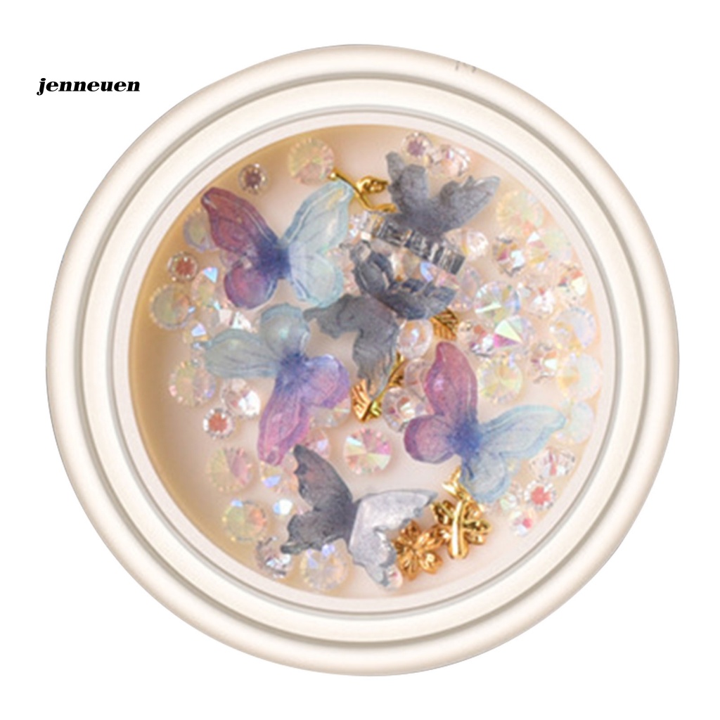 1 Hộp Phụ Kiện Trang Trí Móng Tay Dạ Quang Lấp Lánh Thời Trang Dễ Sử Dụng