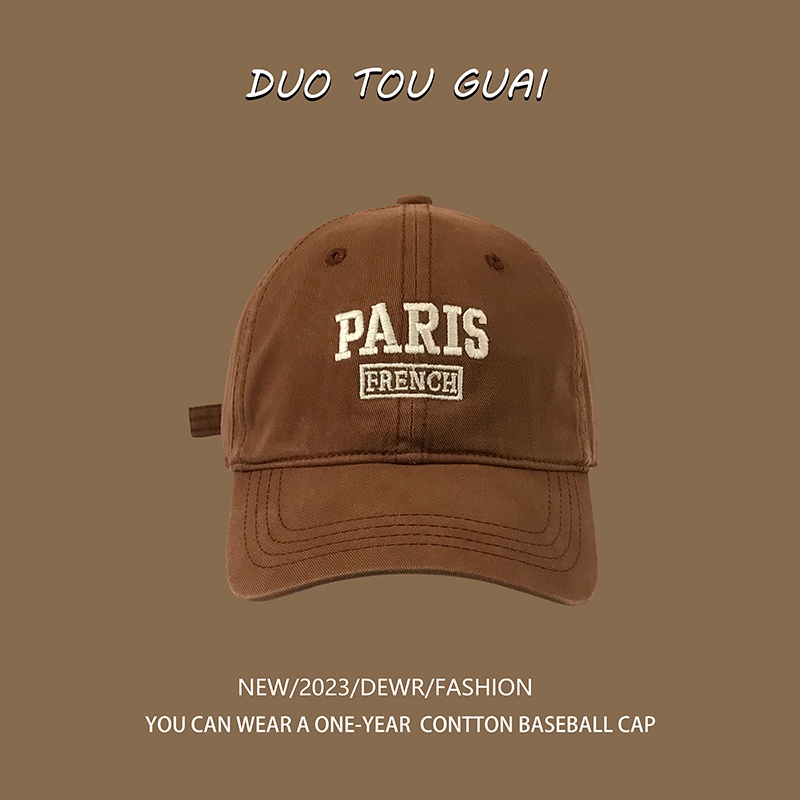 Mũ Lưỡi Trai Chất Liệu Cotton Mềm Màu Trơn Thời Trang Xuân Thu Phong Cách paris Hàn Quốc Cho Nam Và Nữ
