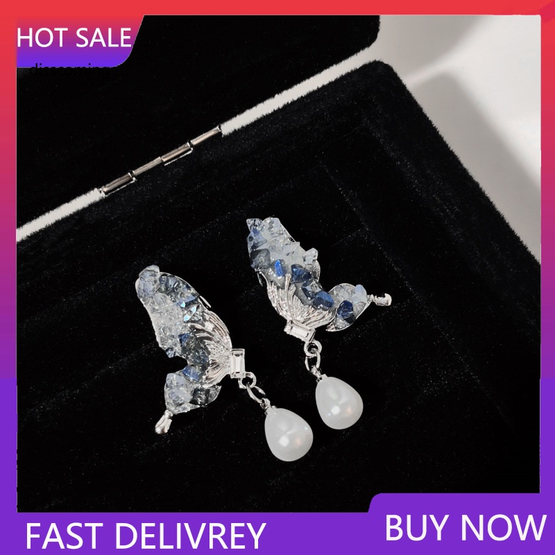 Áo Thun SL SL SL SL SL SL SL| Bông Tai Hình Giọt Nước Đính Ngọc Trai Và Pha Lê Lấp Lánh Thời Trang Cho Nữ