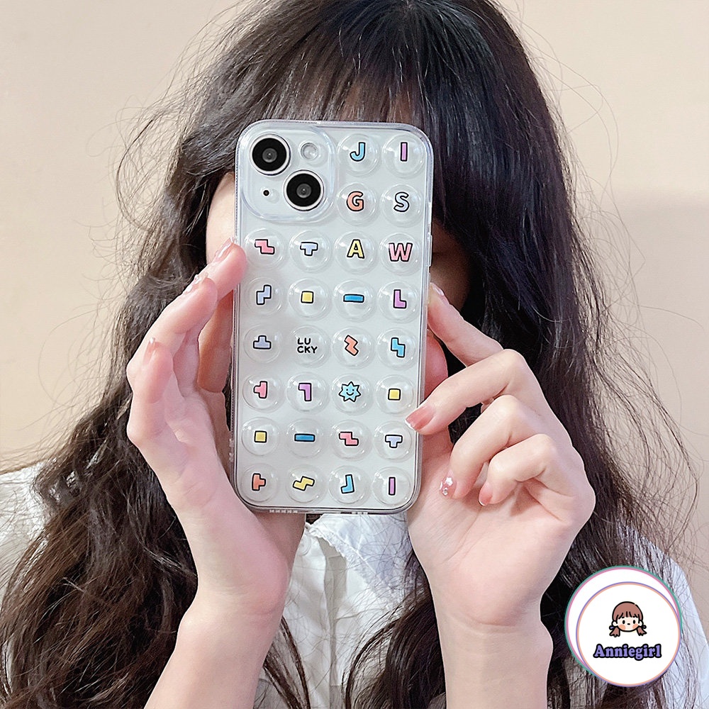 Ốp Điện Thoại Mềm Trong Suốt Chống Sốc In Chữ 3D Dễ Thương Cho IPhone 11 12 13 14 Pro Max X XR XS 7 8 Plus