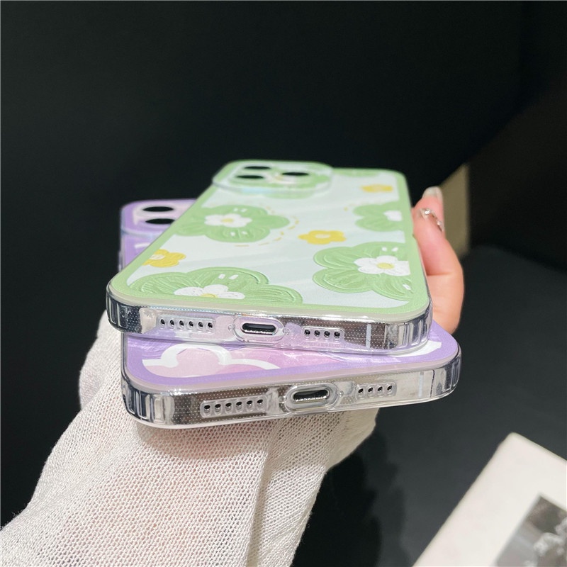 Ốp lưng Oppo A58 A78 A17 A17k A57 A77s A16 A15 A15s A55 A54 A96 A95 A74 A16k A76 A92 A16e A1k A52 A53 A33 A9 A5 A31 2020 A12 A7 A5s A3s A11k A71 A39 Summer Day Little Fresh flower transparent lovers soft phone case