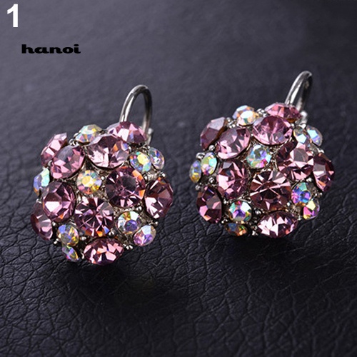 Bông Tai Đính Đá Zircon Nhiều Màu Sắc Thời Trang Cho Nữ