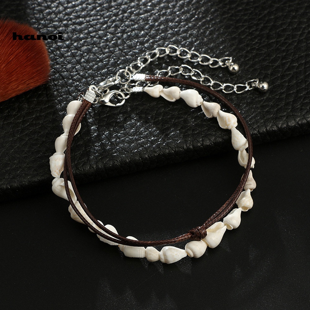 Set 2 Lắc Chân Hình Vỏ Sò Phong Cách Bohemia Thời Trang Cho Nữ