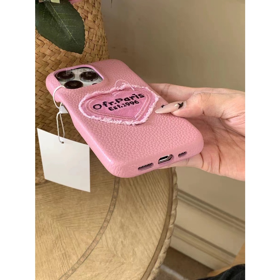 Ốp Điện Thoại Họa Tiết Vải denim Hồng Cho Iphone 15 / 11 / 14promax 12 14 12pro 13promax