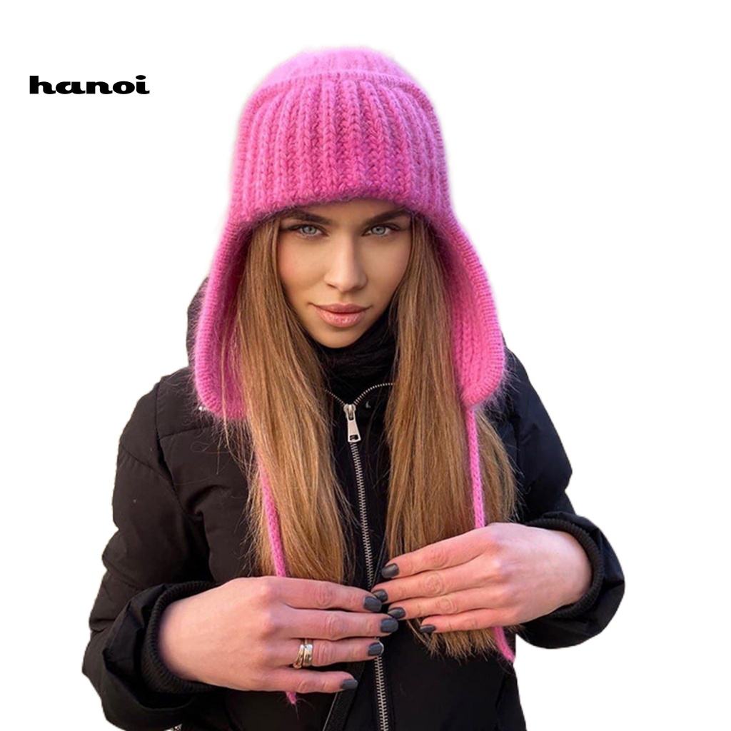 Mũ beanie Trùm Tai Giữ Ấm Thời Trang Cho Nữ