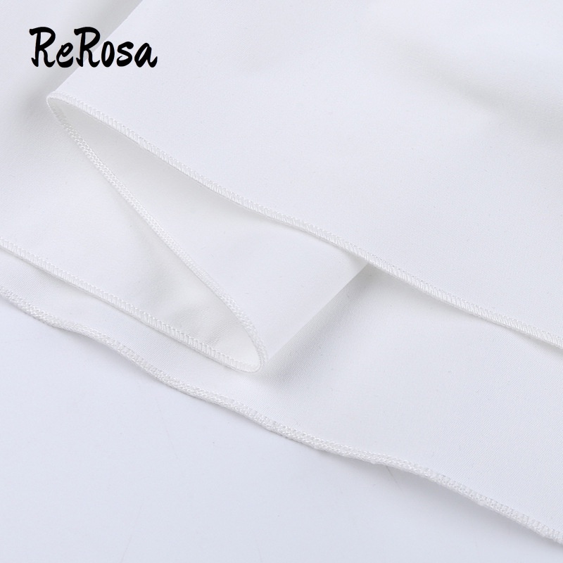 Rerosa Đầm Mini Hai Dây Cổ Khoét Sâu Xếp Ly Màu Trơn Mẫu Mới 2023 Phong Cách Retro Cho Nữ