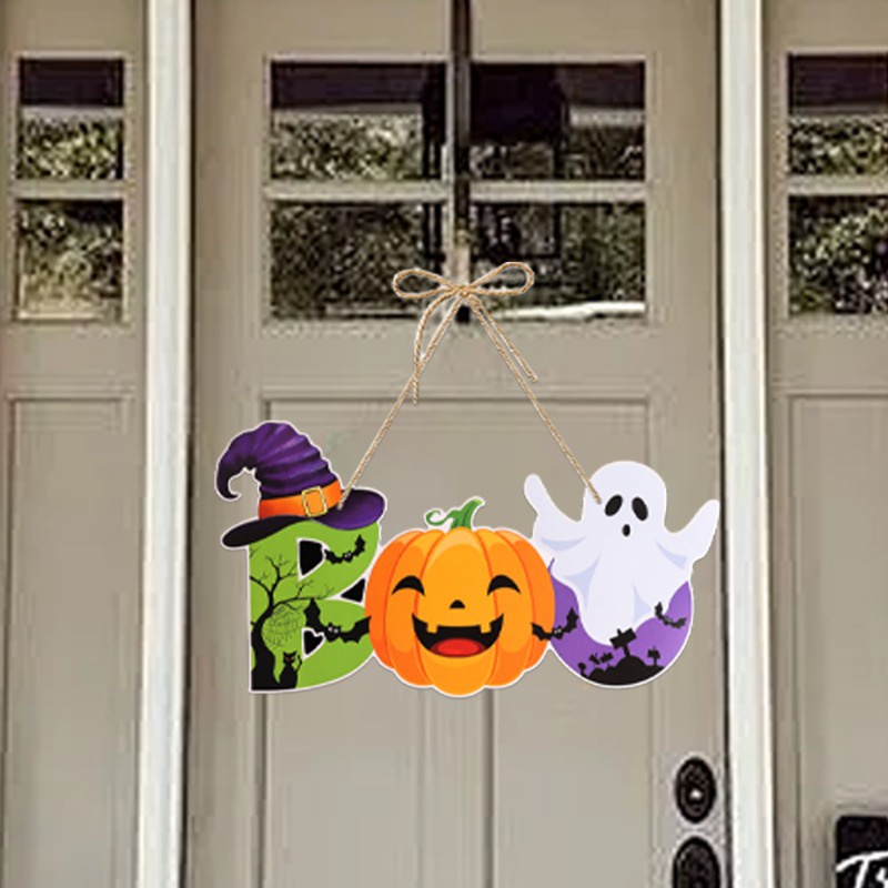 Phụ Kiện Treo Cửa Trang Trí Tiệc Halloween Hình Ma / Mèo Đen / Bí Ngô